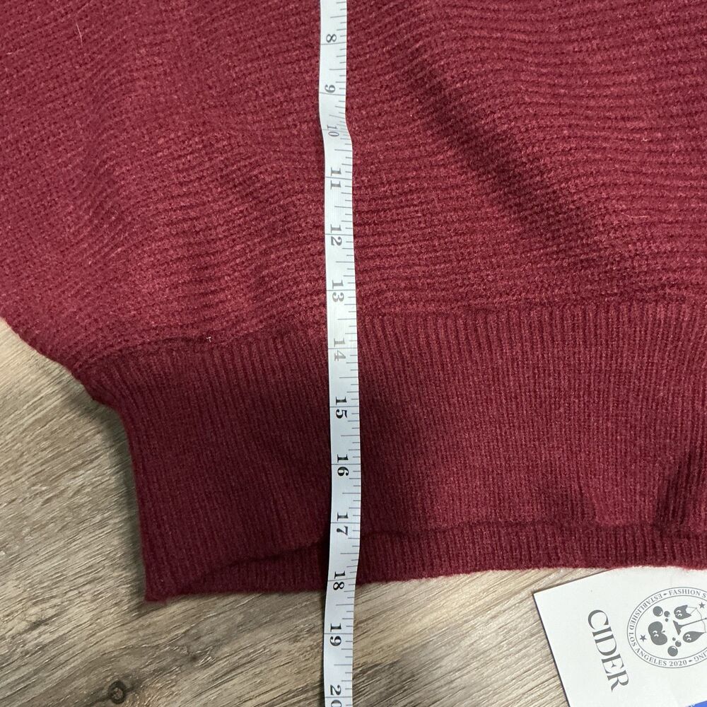 Cider Burgundy Wrap Crop Sweater NWT Size Large Ribbed Knit - Picture 9 of 10